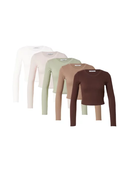 ABOUT YOU Tricou gri taupe / verde mentă / roz alb