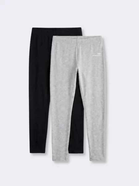 OWN Off With Nature Legíny Leggings Nero e Grigio Chiaro Melange Set da 2' černá