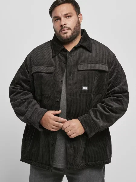 Geacă Urban Classics de catifea cord negru