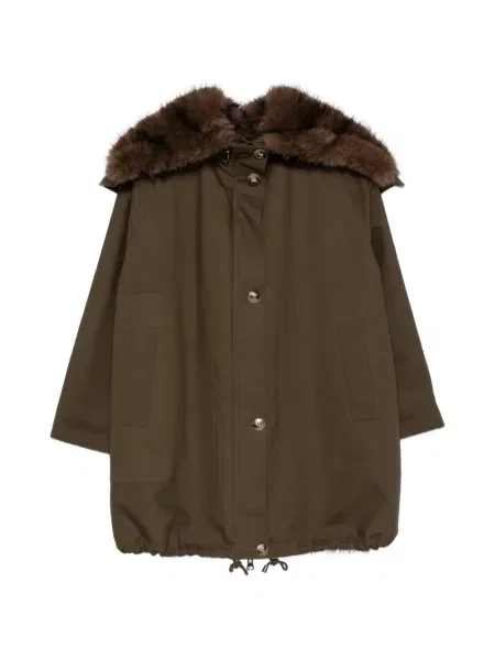Garnitură de blană palton de blană Valentini 1972 cu blană cu cordon verde
