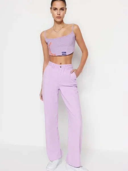 Hlače Trendyol z visokim pasom