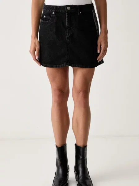 Adidas Originals fustă din denim negru