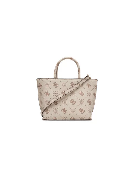 Rankinė Guess Emelie Logo Mini Écru smėlinė
