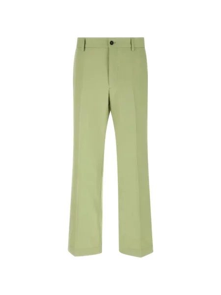 Pantaloni Prada plisate din poplin verde