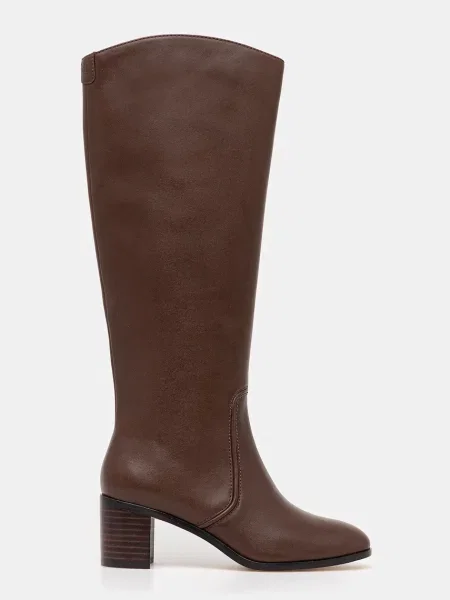 Кожаные сапоги Lauren Ralph Lauren коричневые