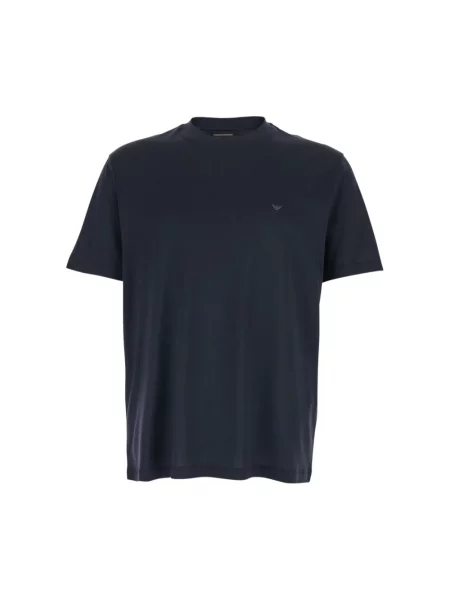 Koszulka Emporio Armani z lyocellu niebieska