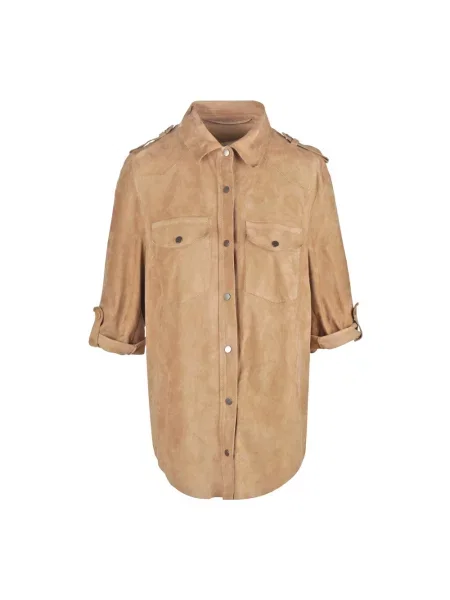 Kurtka skórzana Salvatore Santoro beżowa