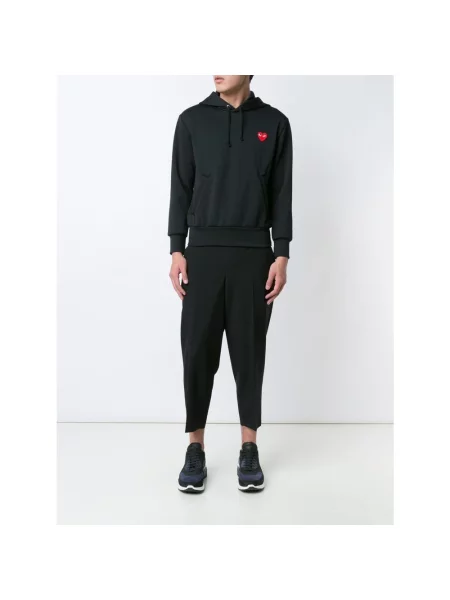Bluza z kapturem Comme Des Garcons w serca czarna