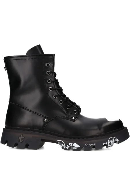 Botine Premiata cu șireturi din dantelă negru