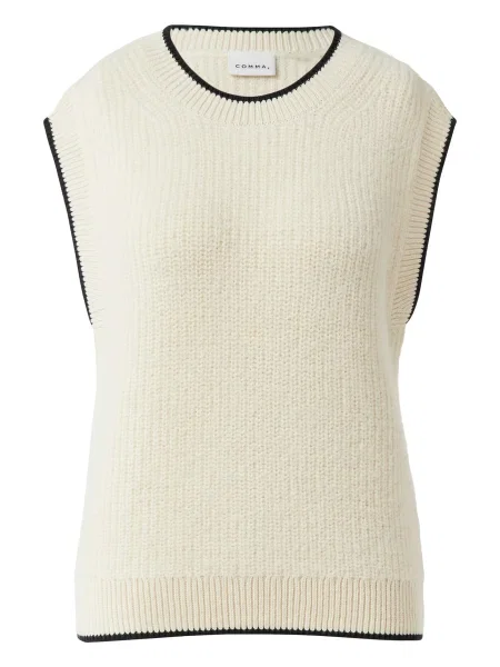 COMMA Pulover kremna črna