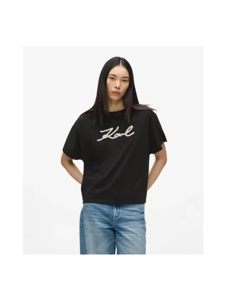 Koszulka Karl Lagerfeld z logo czarna