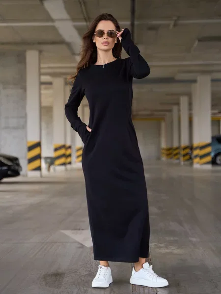 Вовняна Сукня максі ISSA Plus чорний