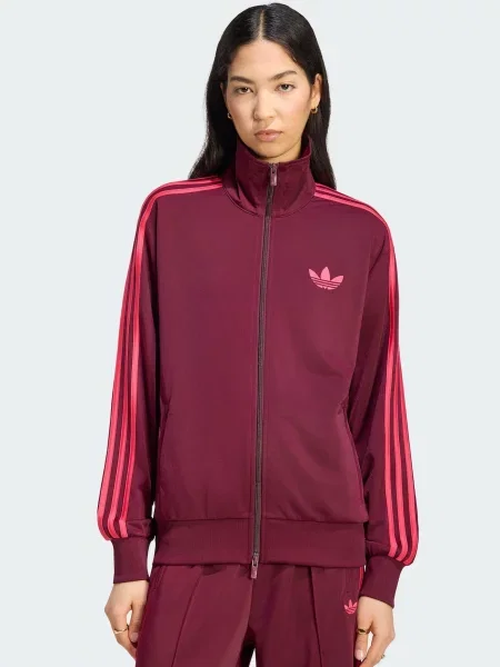 ADIDAS ORIGINALS Tepláková bunda Firebird vínovo / purpurová červená