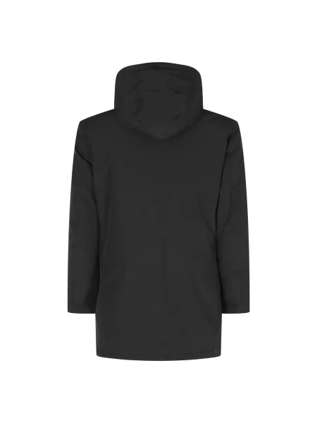 Parka Woolrich polarowa z wysokim kołnierzem czarna