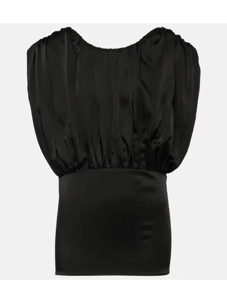 Top Jil Sander din satin negru