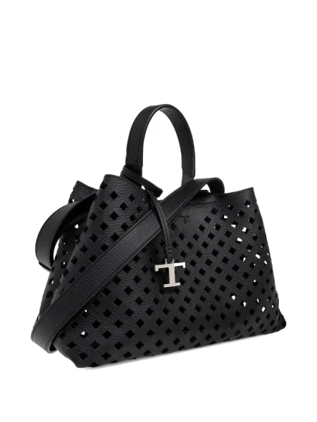 Geanta de piele Tod's din piele negru
