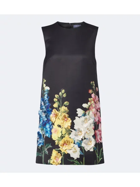 Rochie Leo Lin cu model floral cu aplicații