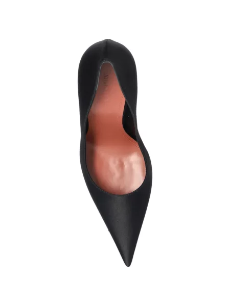 Pantofi cu toc Amina Muaddi din satin negru
