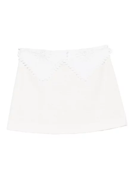 Fusta mini Rxquette din dantelă alb