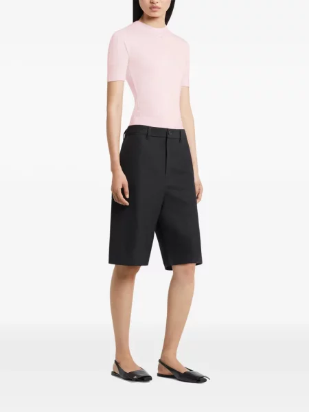 Tricou Courreges din lână merinos scurt roz