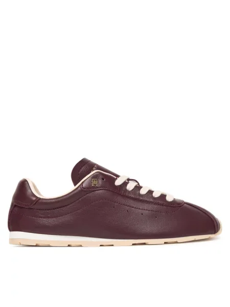 Tommy Hilfiger sneakersy skórzane TH LOW PROFILE RUNNER bordowy