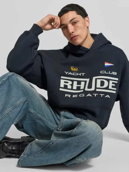 Bluza z kapturem o kroju regular fit z nadrukiem z logo Rhude