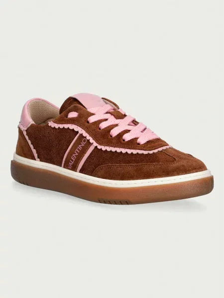 Valentino GLOSSY MORO/PINK sneakers pentru femei din piele întoarsă roz
