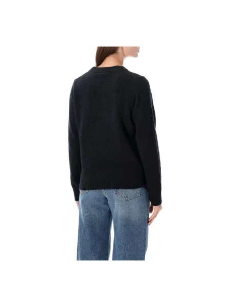Sweter Ganni wełniany typu teddy czarny