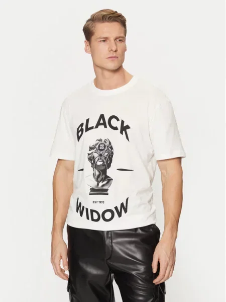 HUGO Tricou Dostalgi alb