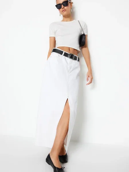 Spódnica jeansowa Trendyol szara