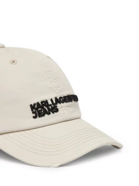 Kapa s šiltom Karl Lagerfeld Jeans Kremna bež