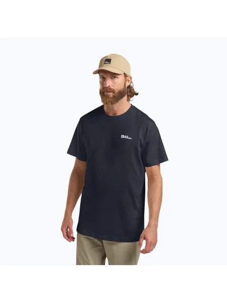 Tričko Jack Wolfskin Essential dark navy/grey šedé