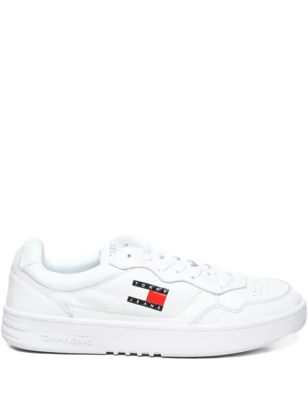 Sneakerși Tommy Hilfiger cu șireturi din dantelă cu autograf alb