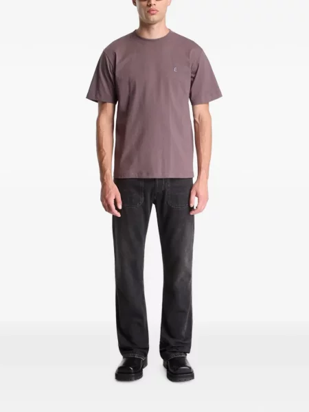 Tricou études Studio cu broderie maro