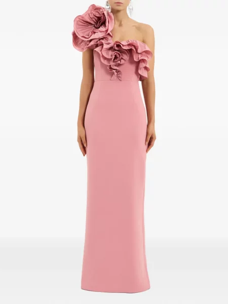 Rochie maxi Rebecca Vallance cu un umăr gol roz
