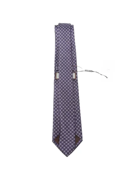 Cravată Canali de mătase cu imprimeu geometric violet