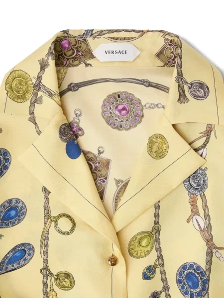Košulja Versace s printom veze žuta