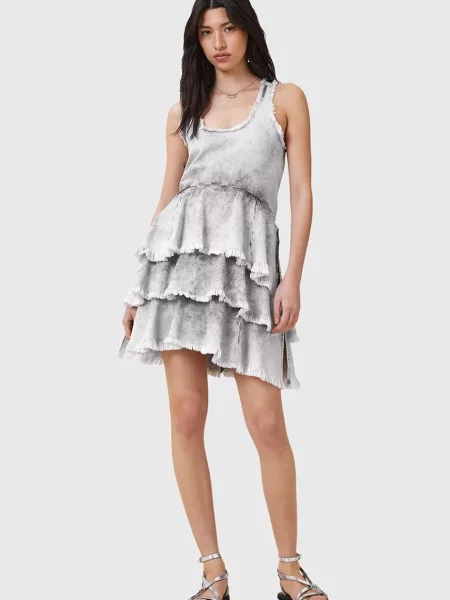 Obleka AllSaints CAVARLY siva