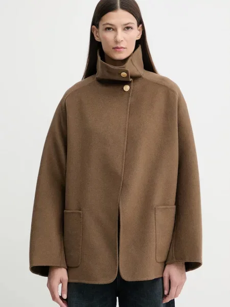 Palton Tommy Hilfiger de lână maro