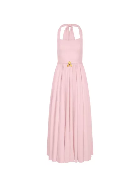Cu centură rochie Oscar De La Renta cu gât halter roz