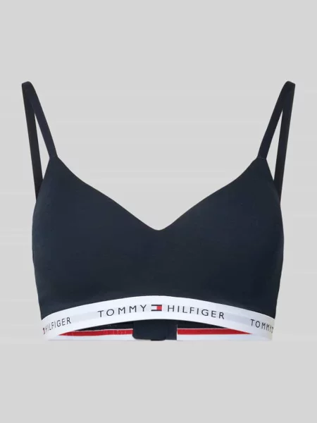 Biustonosz typu bralette z mieszanki bawełny i modalu Tommy Hilfiger granatowy