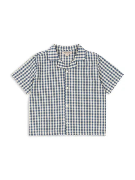 Konges Sløjd Dětská košile KIM SS SHIRT GOTS modrá
