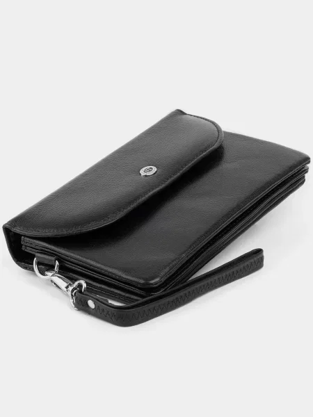 Кожаный клатч St Leather Accessories черный
