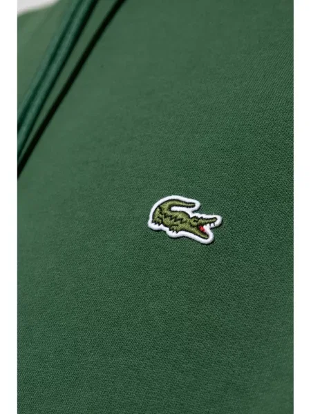 Fleece hoodie Lacoste με κέντημα πράσινο