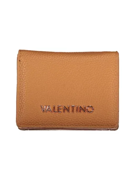 Lniany portfel Valentino Bags brązowy