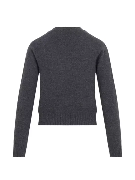 Pulover Jil Sander de lână cu decolteu rotund gri
