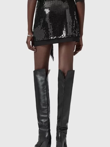 AllSaints spódnica mini rozkloszowana czarny