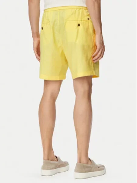 Tommy Hilfiger kratke hlače muške s lanom žuta