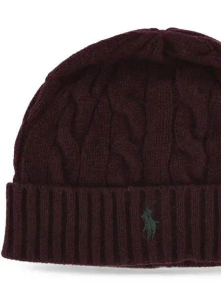Fular Polo Ralph Lauren de lână cu autograf roșu