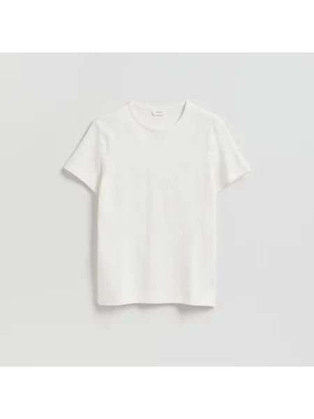 Reserved Tričko slim fit krémová